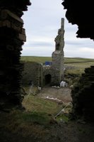 View of stabilized chimney, Castle Sinclair