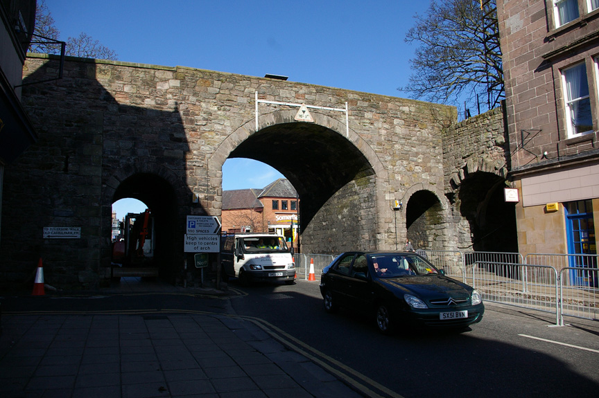 Modern traffic weaves through ancient fortifications in Berwick-upon-Tweed