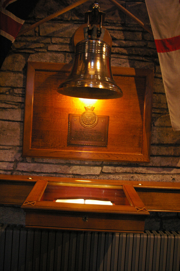 The bell from the HMS Royal Oak serves as a memorial to the men killed in the 1939 U-boat attack in Scapa Flow
