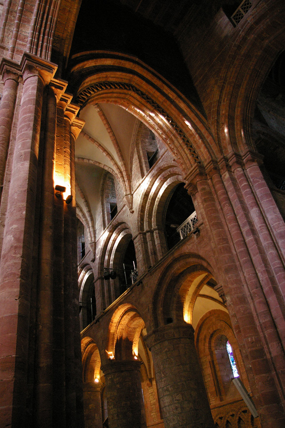 The vaulted ceiling seems to offer a glimpse into heaven